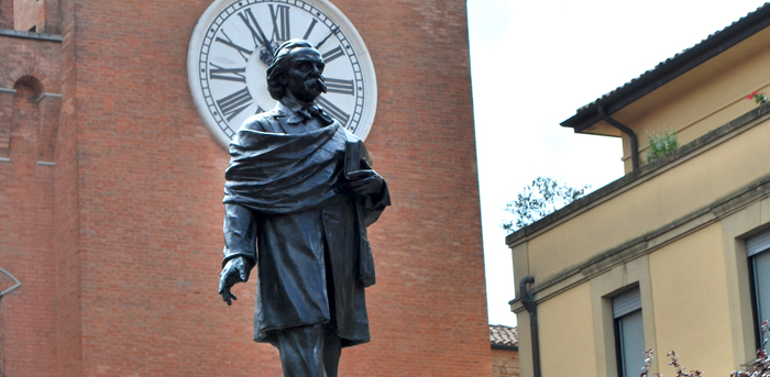 The statue of Quirico Filopanti 
