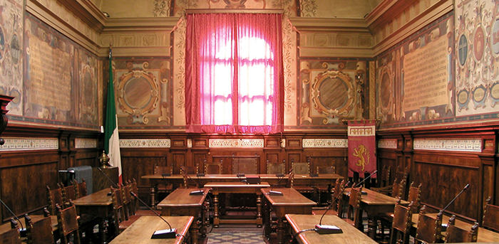 Municipal council meeting room 