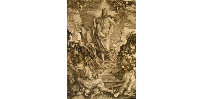A. Dürer, La Risurrezione di Cristo, firmata e datata 1510, xilografia, mm 390x280